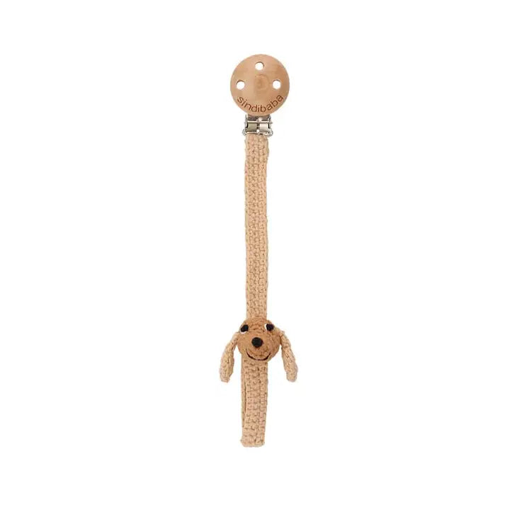Hæklet suttesnor | 2 varianter Brun/beige - Lucky dog