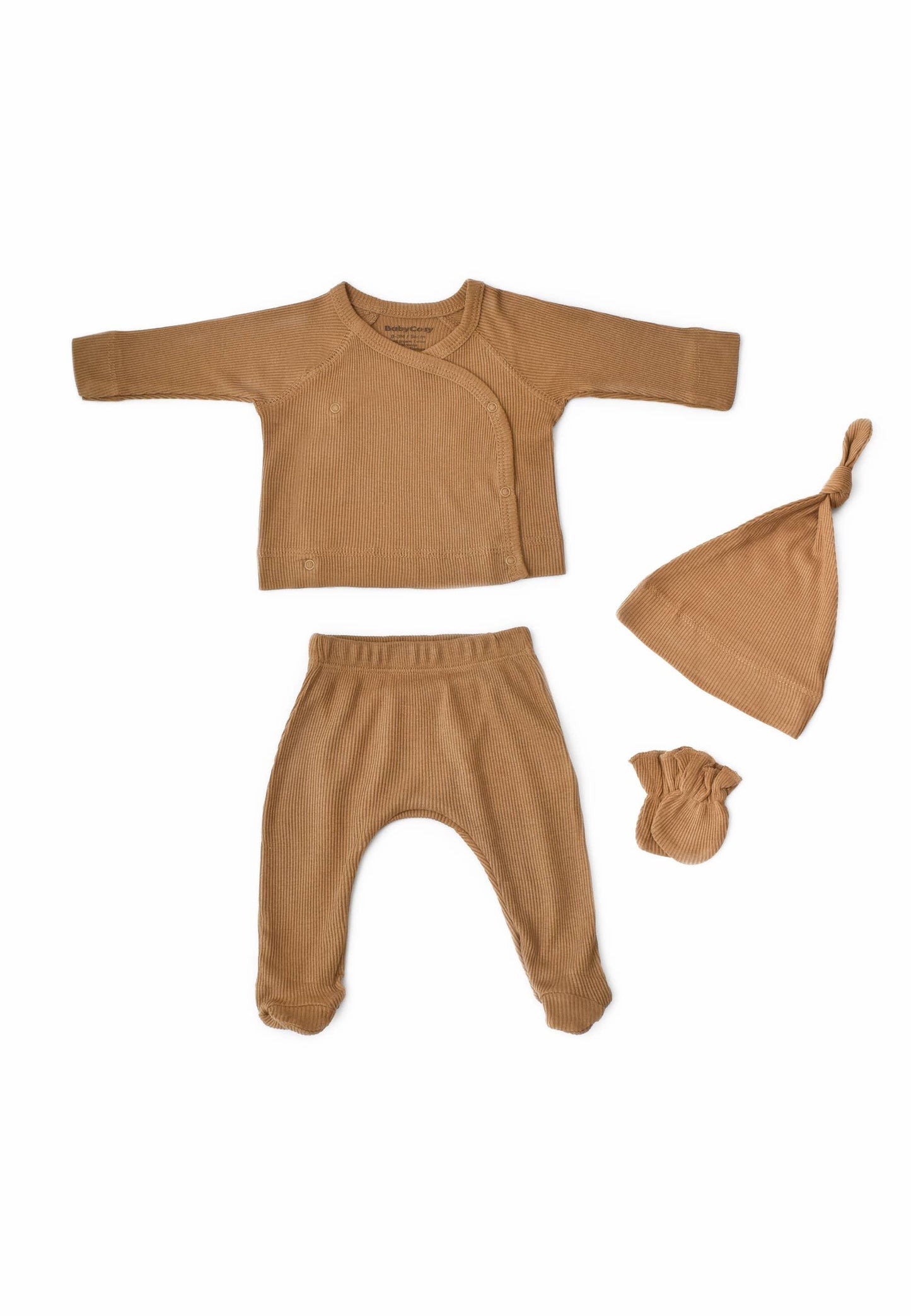 Økologisk babytøj 4-delt sæt (Brown)