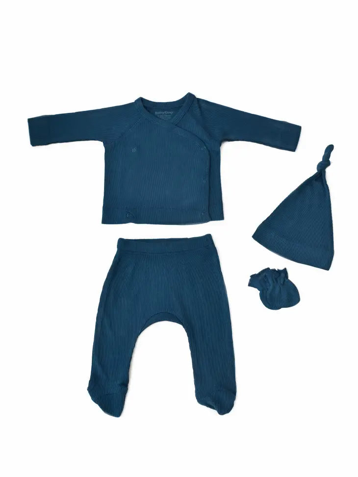 Økologisk babytøj 4-delt sæt (Patrol blue)