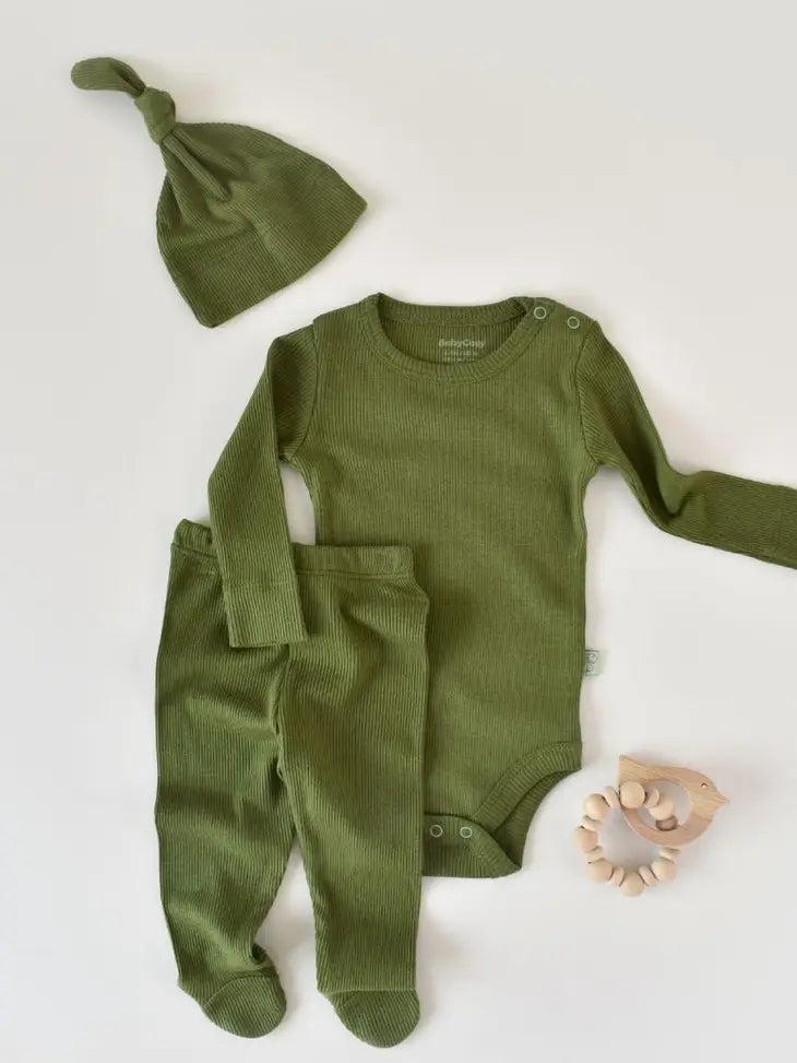 Økologisk babytøj 3-delt sæt (Khaki)