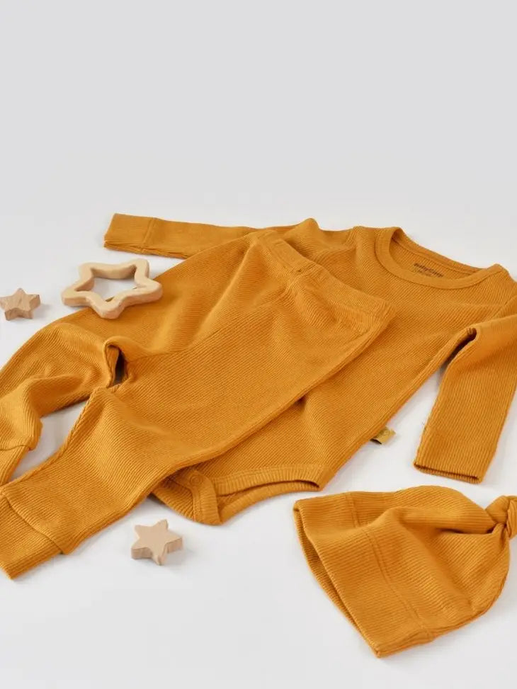 Økologisk babytøj 3-delt sæt (Saffron)